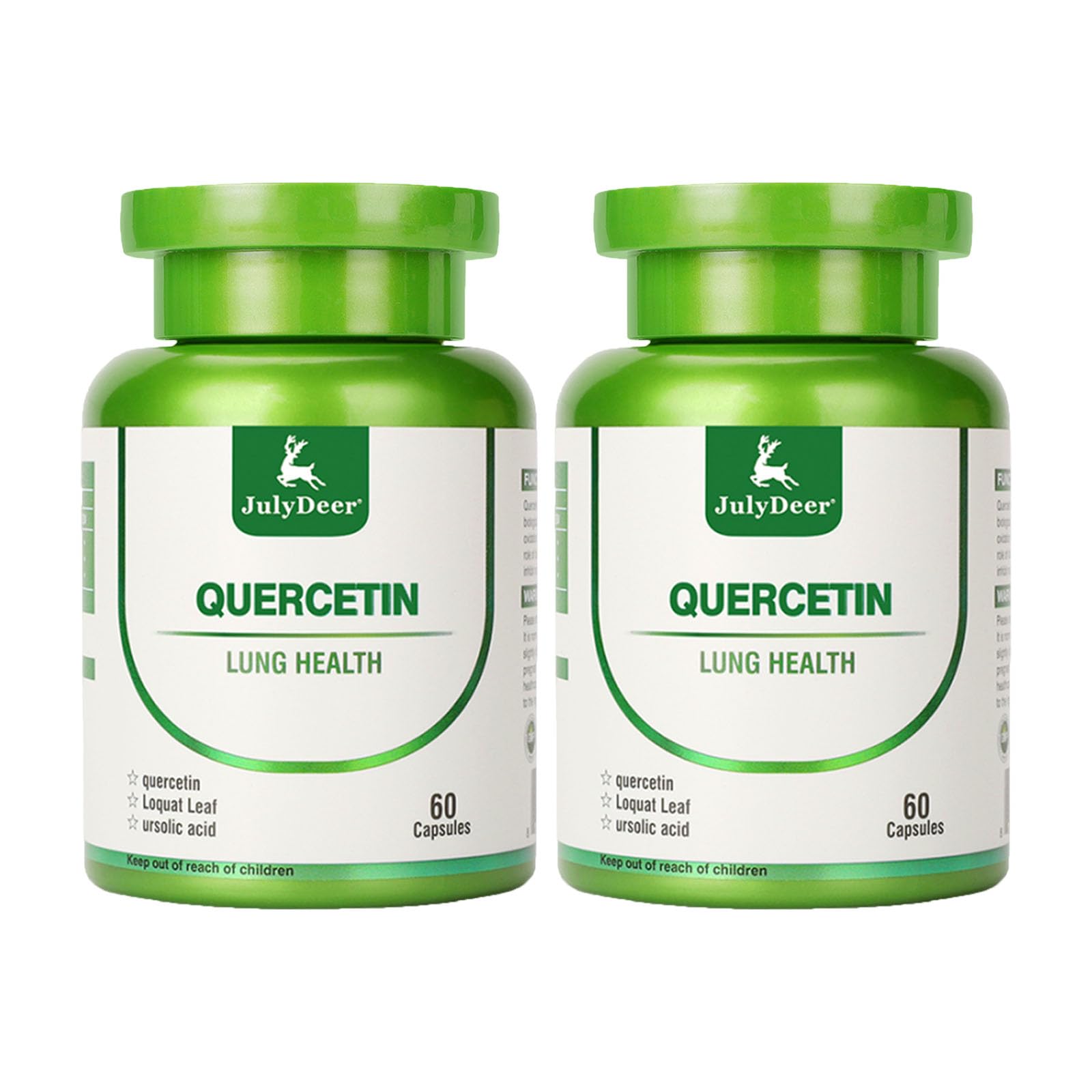 JulyDeer Quercetin 400 mg with loquat leaf bottle highlights potential immune support