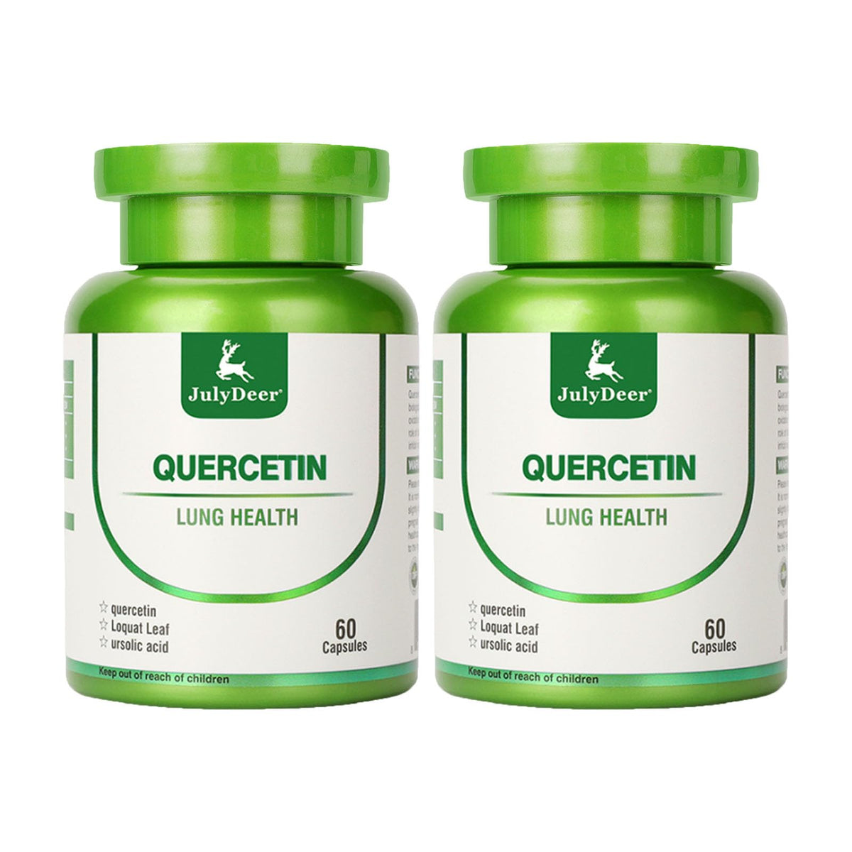 JulyDeer Quercetin 400 mg with loquat leaf bottle highlights potential immune support