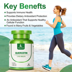 JulyDeer Quercetin 400 mg packaging front highlights gluten-free and allergen-free features