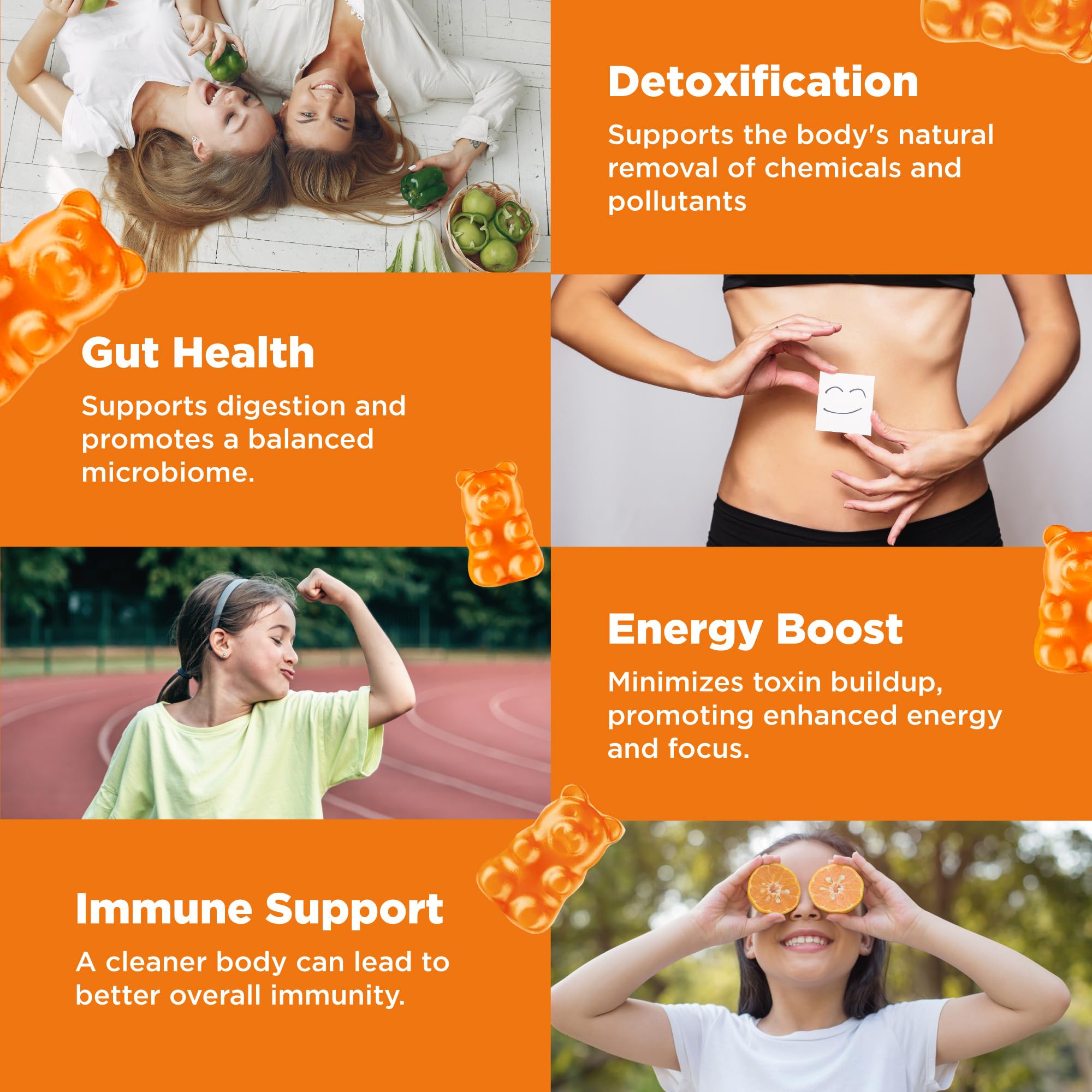 Gummies enriched with D3 and B12 support energy and immune function.