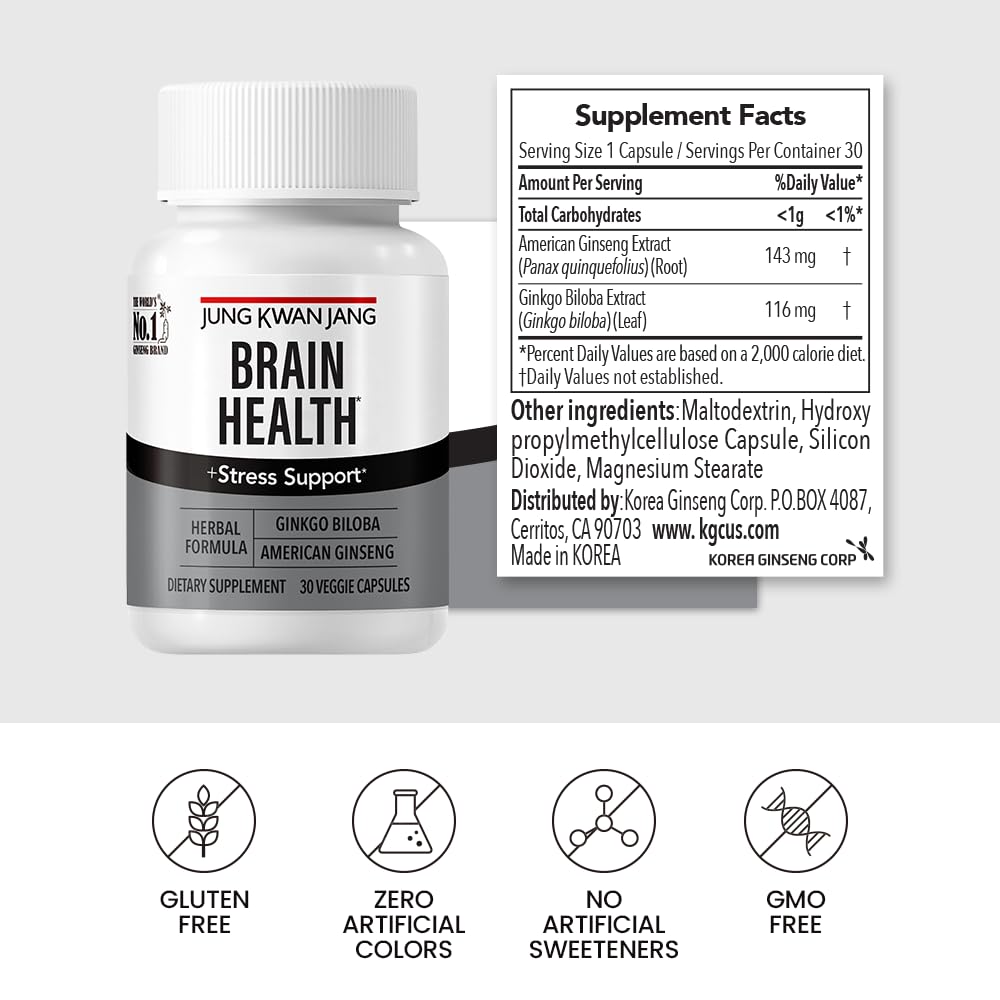 Jung Kwan Jang American ginseng capsule in hand for memory support