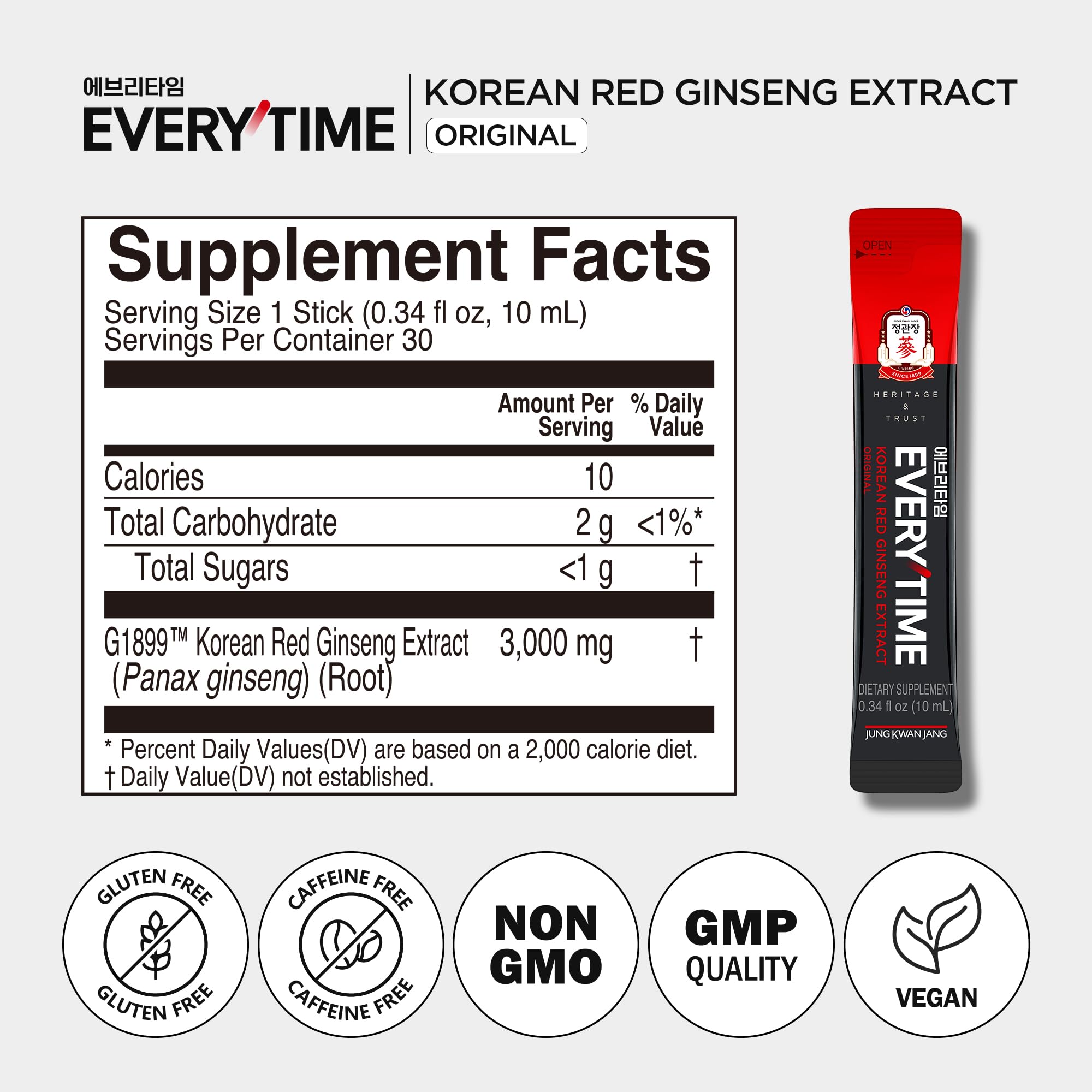 Jung Kwan Jang Everytime caffeine-free energy option supports natural stamina.