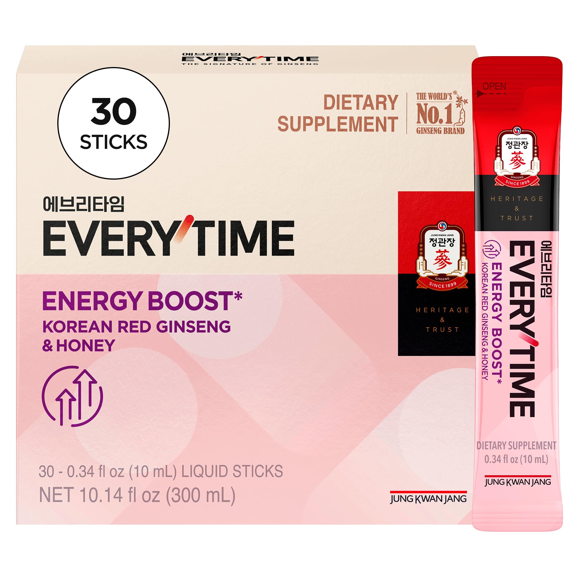 Jung Kwan Jang Everytime energy stick pack for convenient, caffeine-free vitality