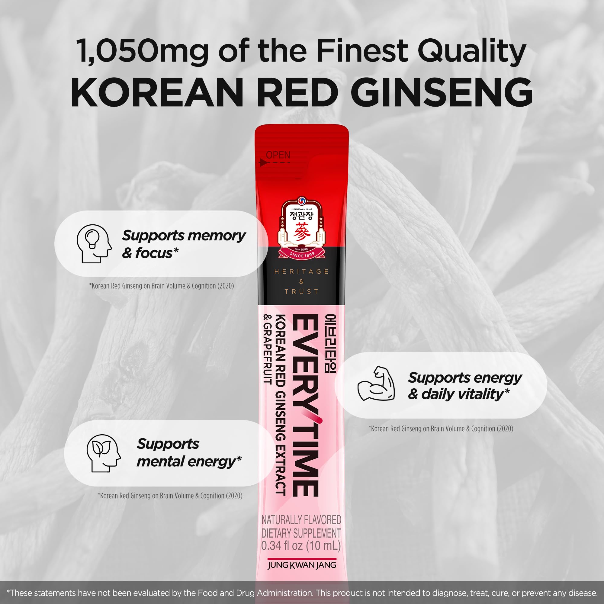 JUNG KWAN JANG Everytime red ginseng stick supports daily stamina on the go.