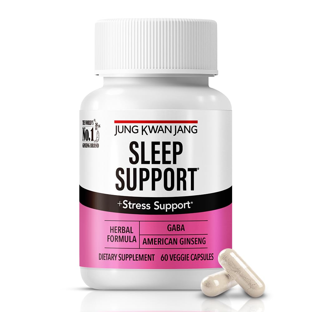 Jung Kwan Jang Sleep Support GABA bottle front showing label and calm packaging