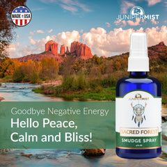 JuniperMist forest energy mist closeup highlights cedar and fir oils for grounding.
