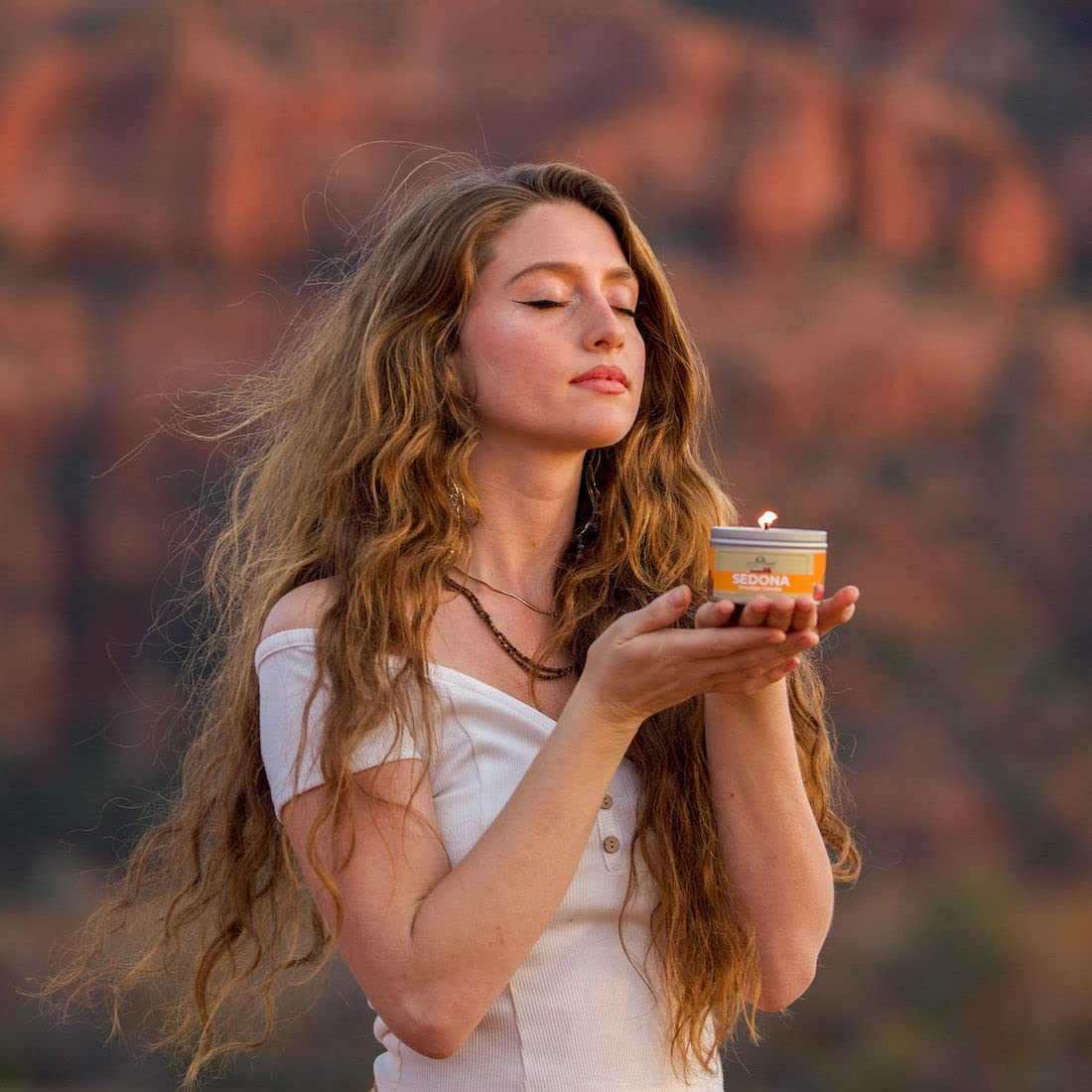 JuniperMist Sedona Smudge Candle cedar blend supports grounding during meditation.