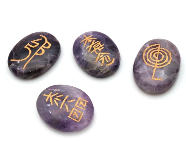 JUNO Natural Reiki symbol crystals set for energy clearing and meditation