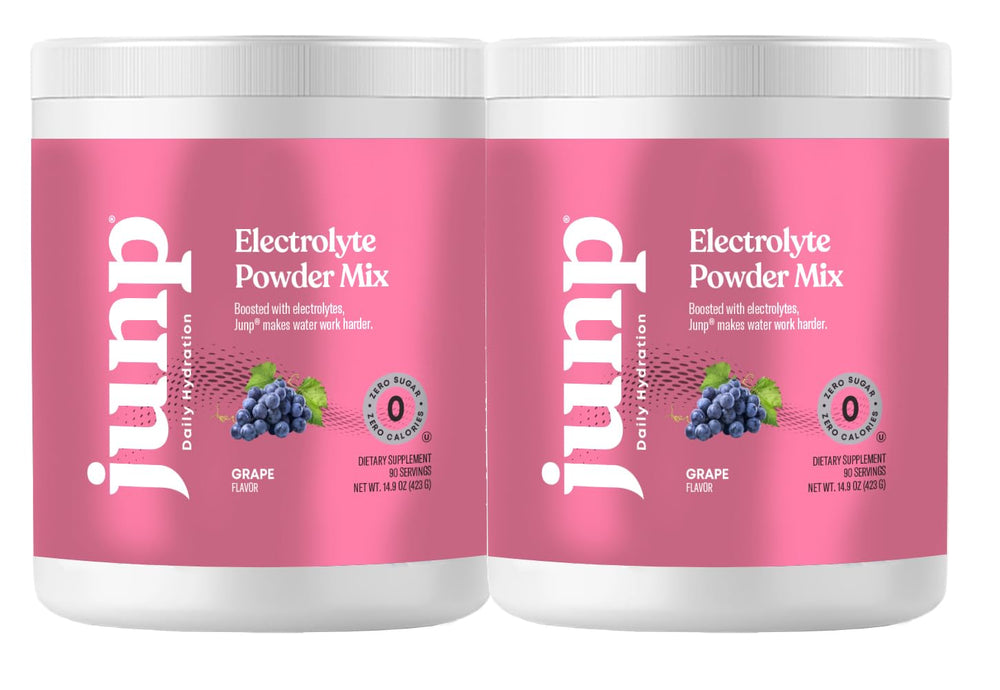 JUNP grape electrolyte powder with scoop for zero-calorie hydration