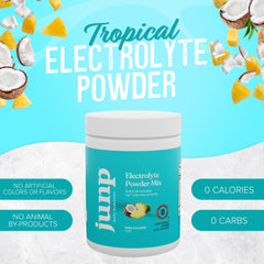Close-up of JUNP Pina Colada flavor powder for tropical hydration