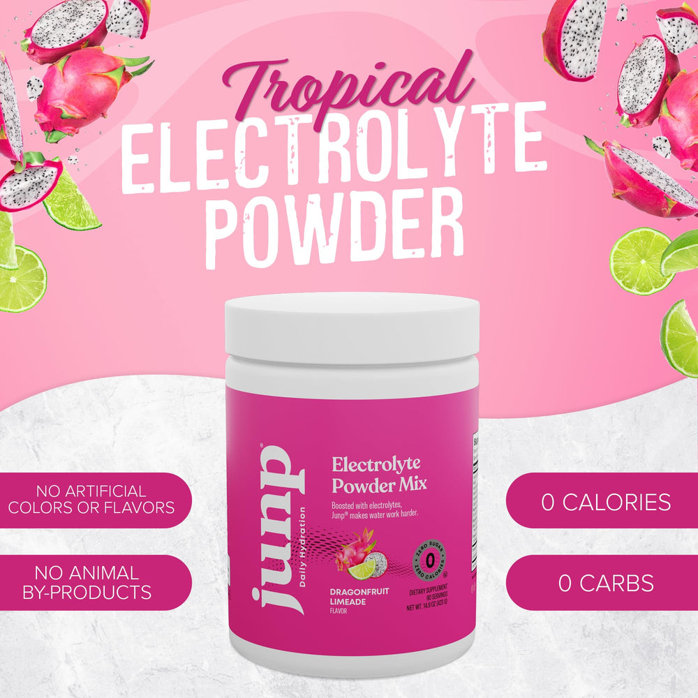 JUNP electrolytes powder measuring scoop for quick, convenient mixing.