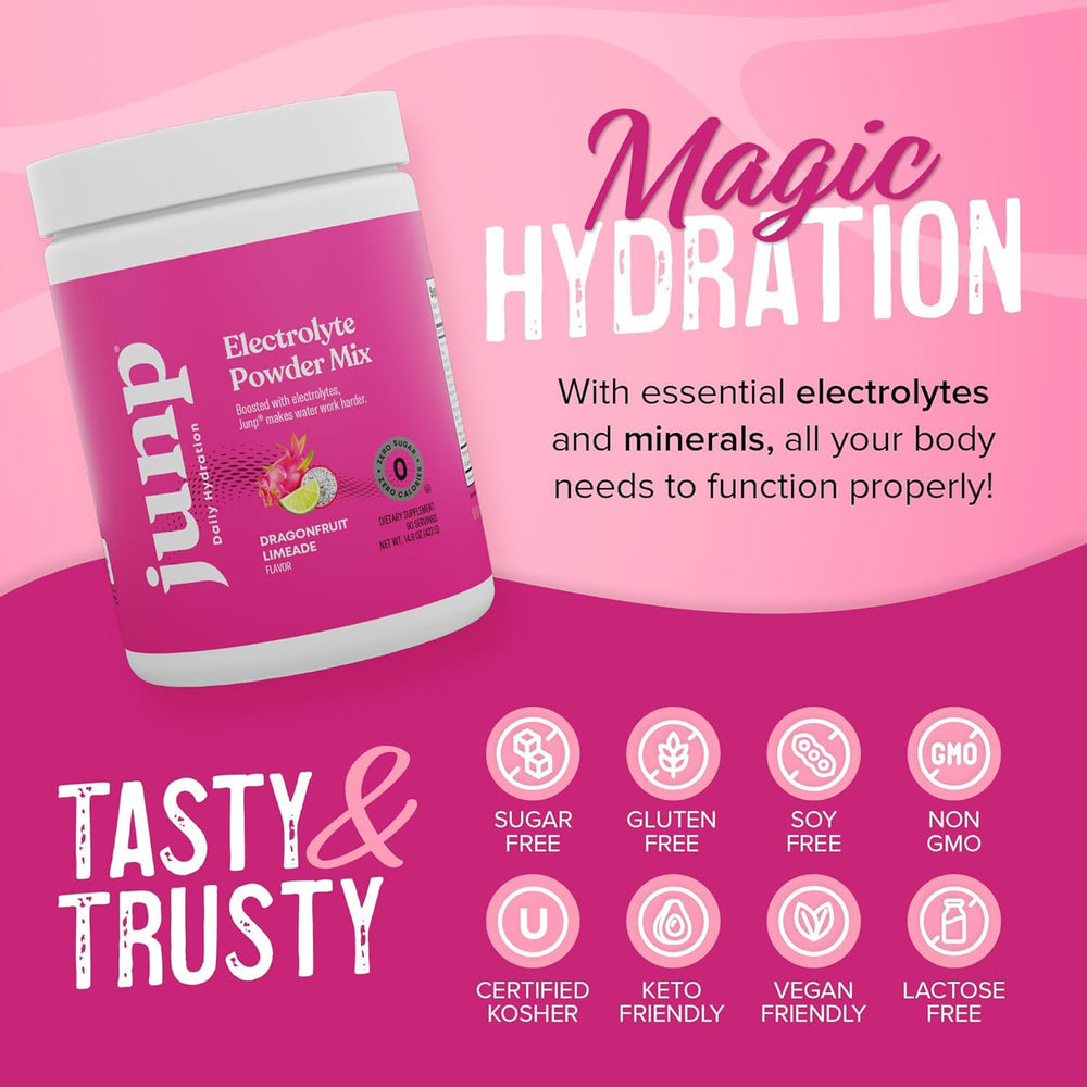 JUNP electrolytes powder is vegan-certified and plant-based.