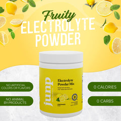 Glass of prepared JUNP lemonade electrolyte drink after workouts.