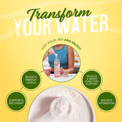 Scoop of JUNP Lemonade Electrolyte Powder for precise hydration.