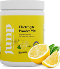 JUNP Lemonade Electrolyte Powder tub for convenient on-the-go hydration.