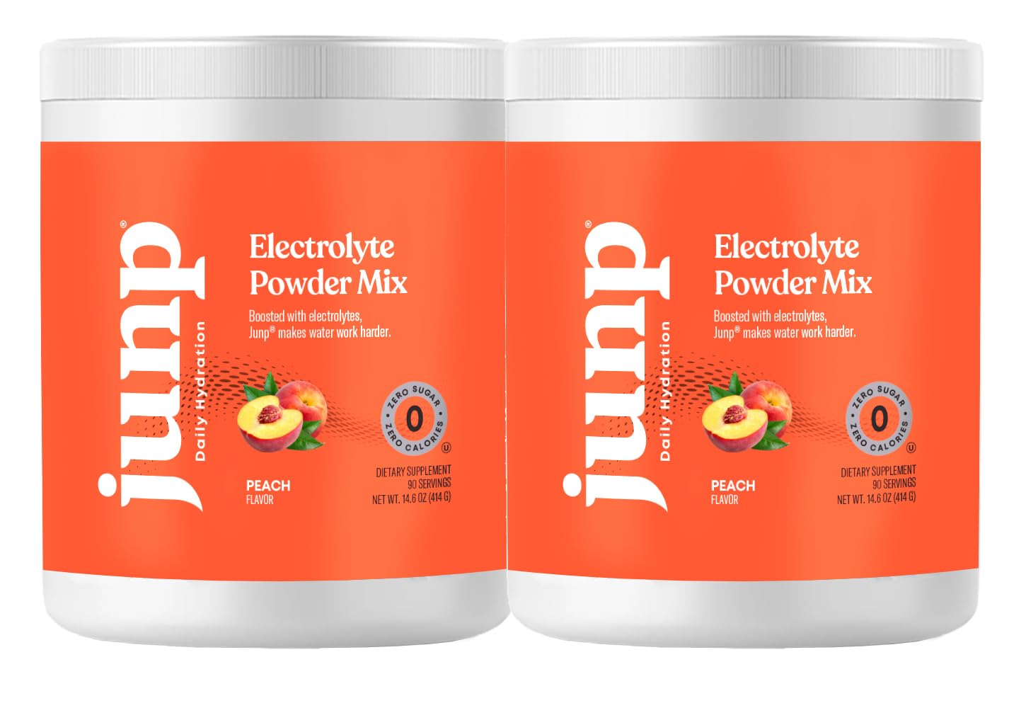 JUNP Orchard Fresh Peach electrolyte powder dissolving in water for hydration