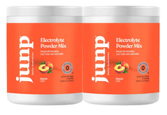 JUNP Orchard Fresh Peach electrolyte powder dissolving in water for hydration