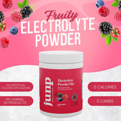 JUNP Wild Berry powder dissolving in water for quick hydration