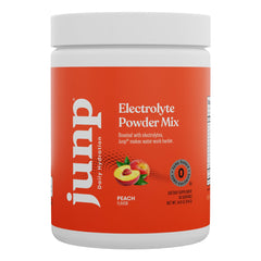 JUNP zero-calorie electrolyte powder dissolves cleanly in water.
