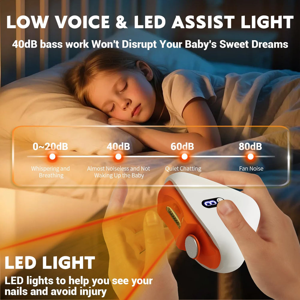 Safe, low-noise operation of JUNZUP nail clipper for babies