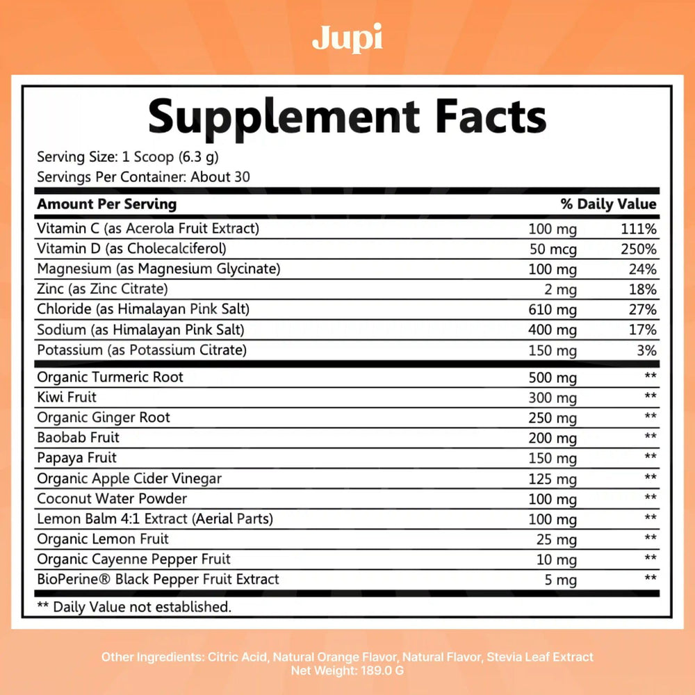 Jupi vegan gluten-free label close-up emphasizes clean ingredients