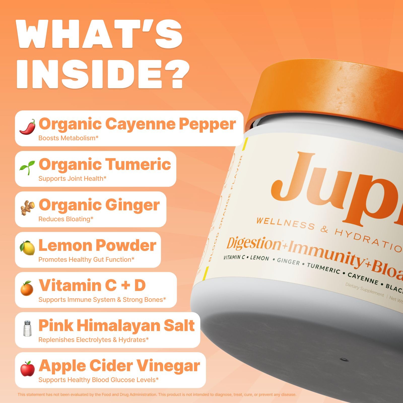 Jupi Vitamin C boost glass highlights energy and immune-friendly benefits