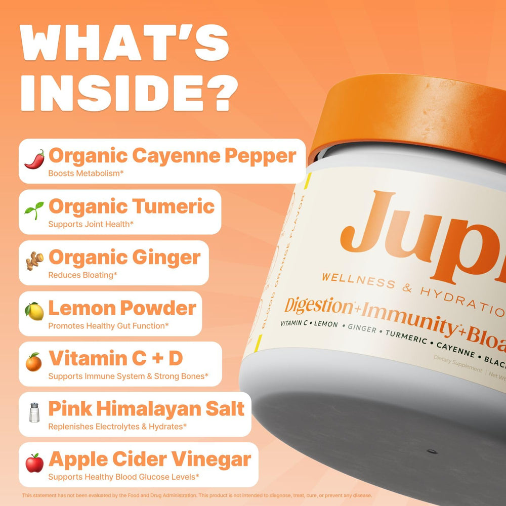 Jupi Vitamin C boost glass highlights energy and immune-friendly benefits