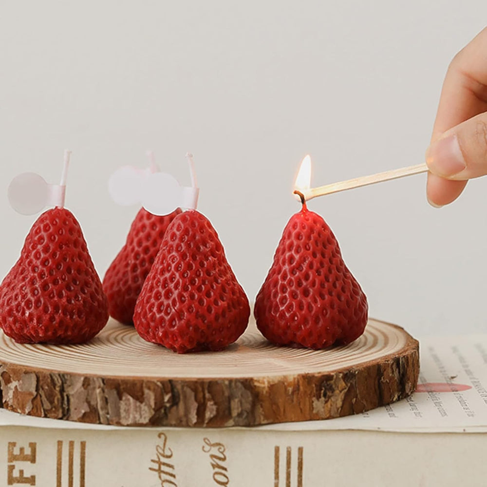 Juroicessry gift-ready strawberry candle suitable for Mother's Day