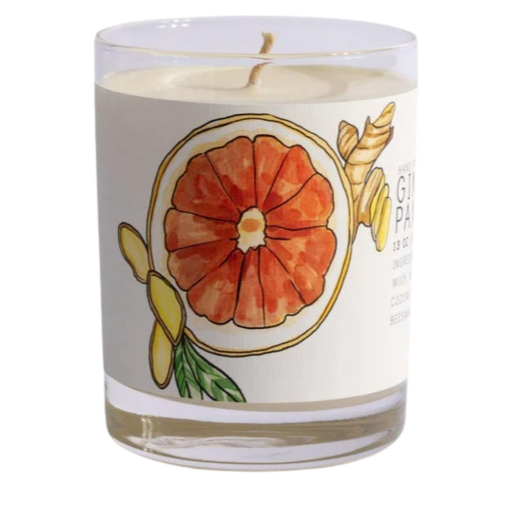 Just Bee ginger pamplemousse candle creates calm ambiance and cozy evenings.