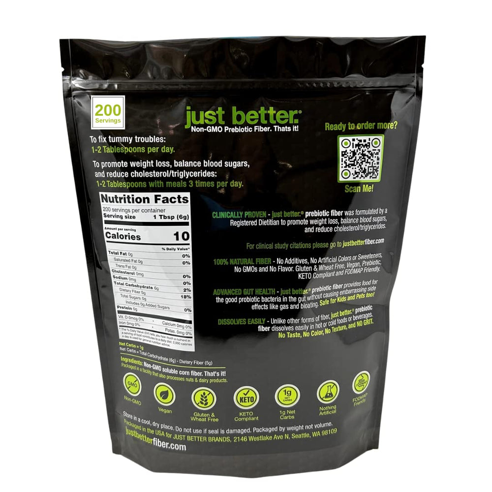 Just Better powder dissolves completely for smooth mixing in drinks.