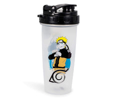 Naruto Shippuden shaker bottle with 20-ounce capacity for protein shakes.