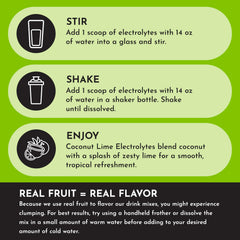 Just Ingredients Coconut Lime Electrolytes being poured for tropical hydration