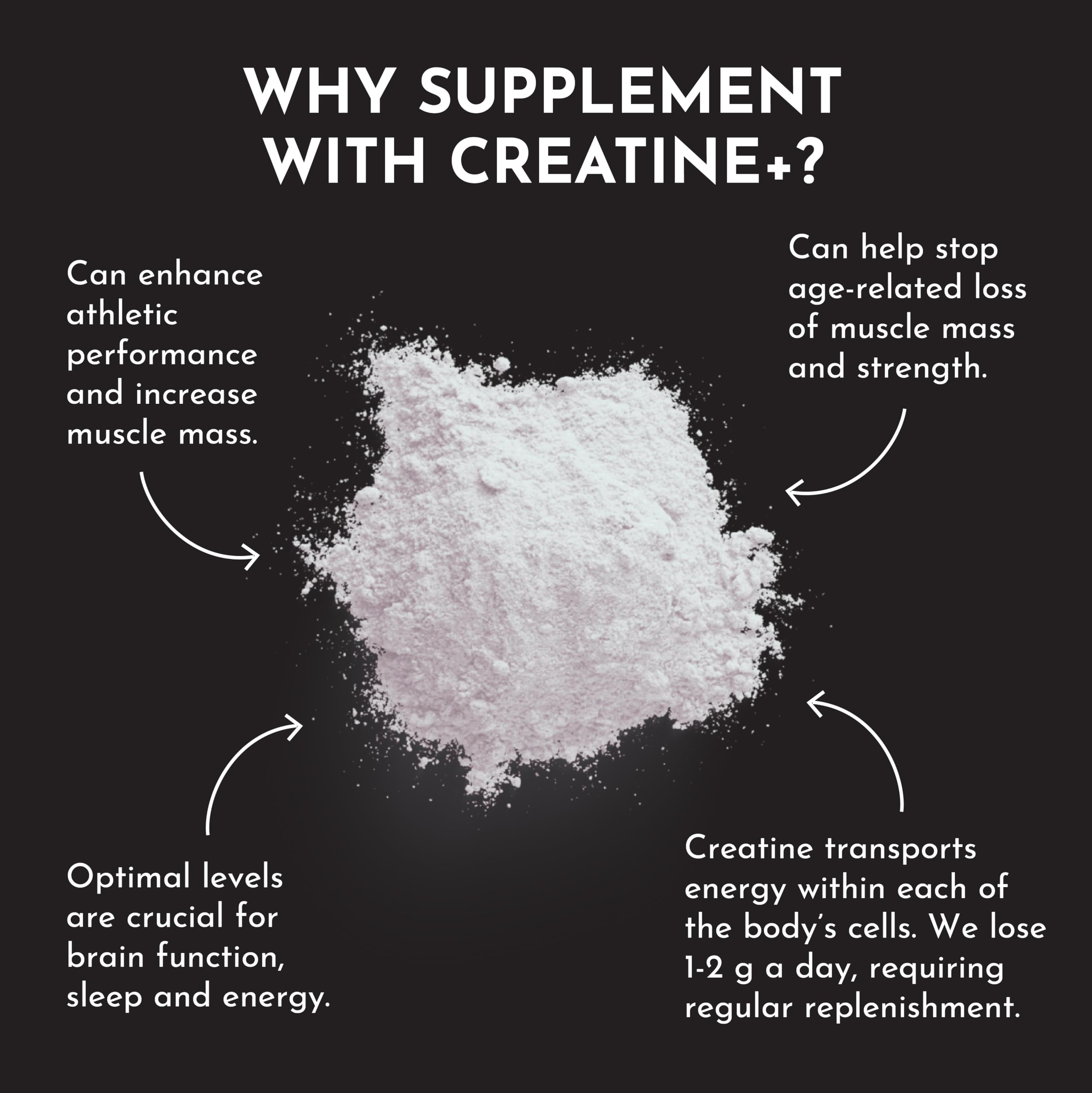 JUST INGREDIENTS creatine monohydrate powder in glass with liquid for easy mixing