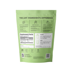 JUST INGREDIENTS creatine monohydrate powder jar closeup highlights micronized texture