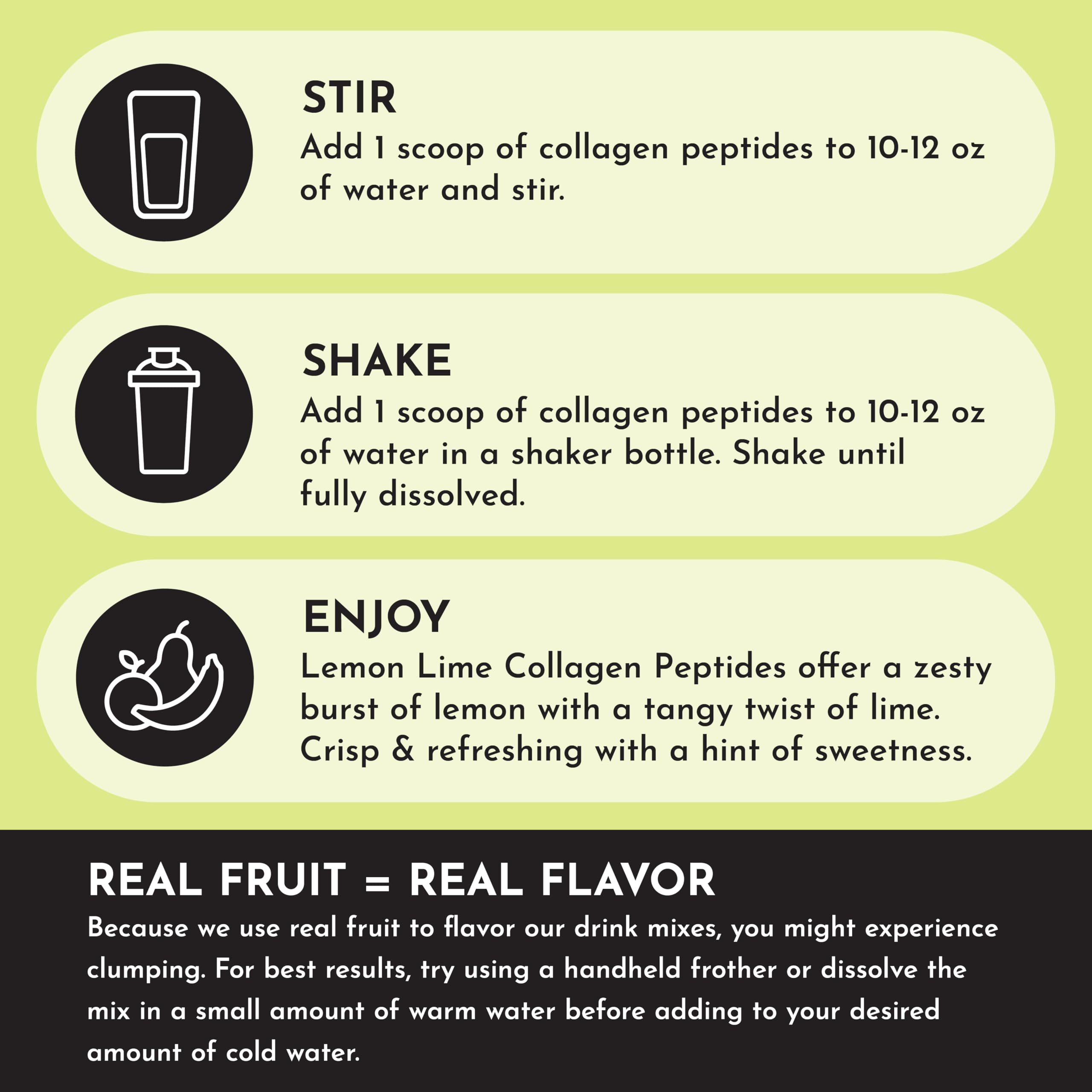 JUST INGREDIENTS Lemon Lime Collagen provides 20 g protein per serving