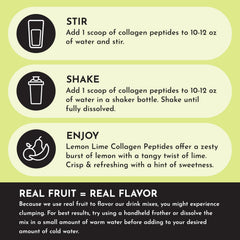 JUST INGREDIENTS Lemon Lime Collagen provides 20 g protein per serving