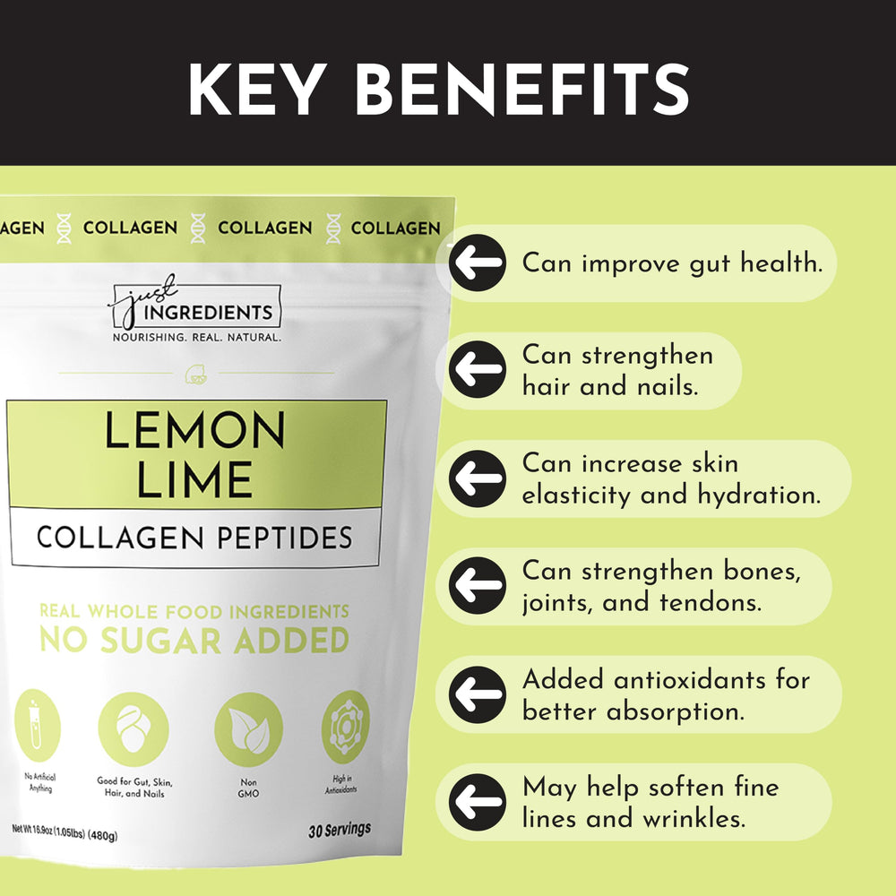 JUST INGREDIENTS Lemon Lime Collagen types I & III for skin and joints
