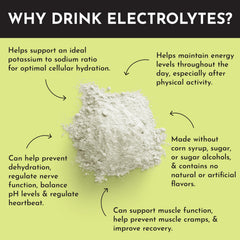 JUST INGREDIENTS Lemon Lime Electrolytes glass being poured demonstrates quick hydration on the go.