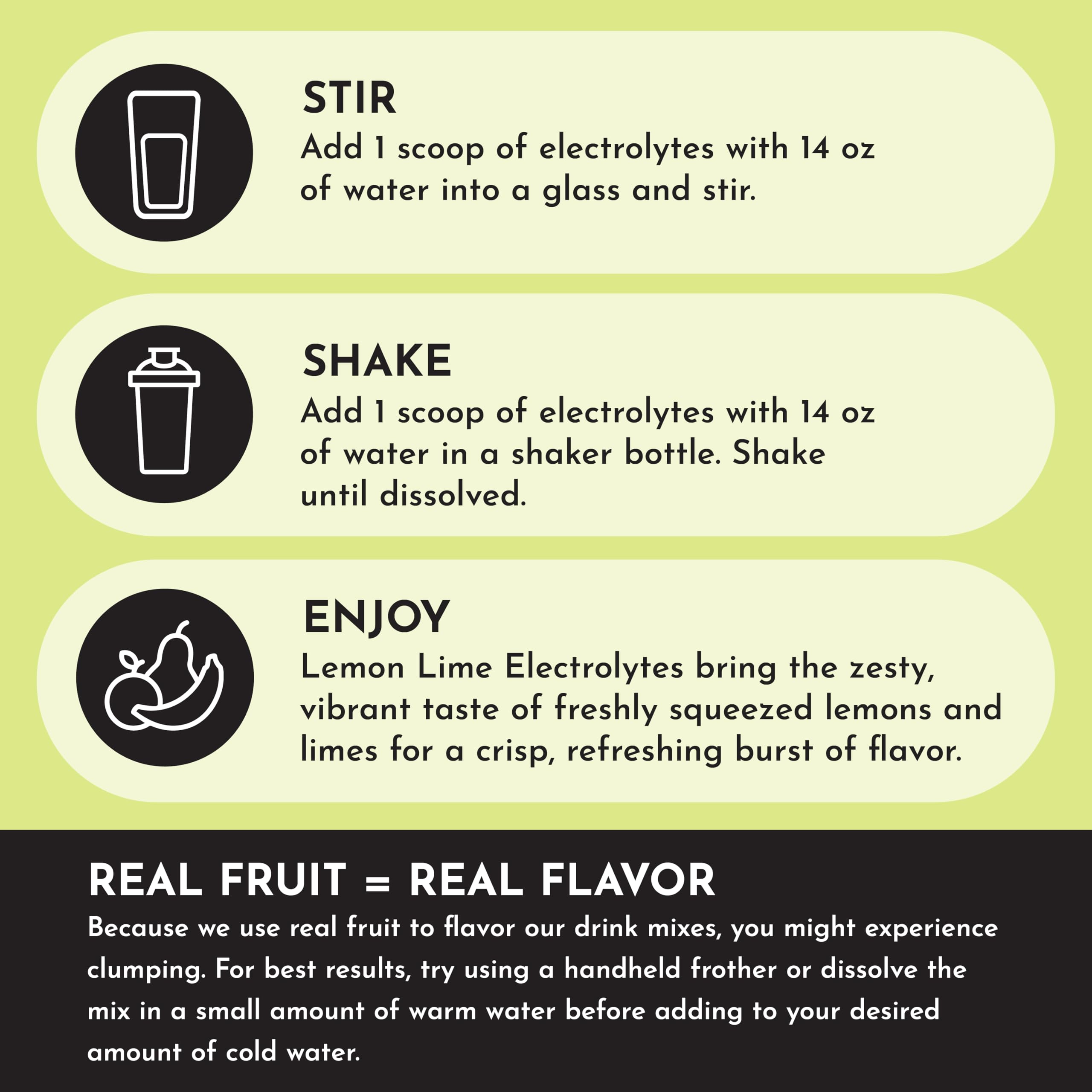 JUST INGREDIENTS Lemon Lime Electrolytes workout bottle ready for pre and post exercise hydration.