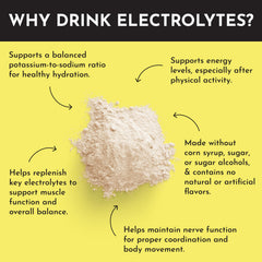 JUST INGREDIENTS Lemonade Electrolytes ingredients label close-up highlighting coconut water and minerals for balanced hydration
