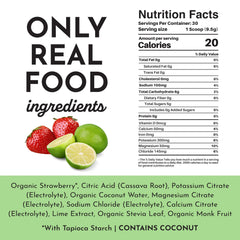 JUST INGREDIENTS Strawberry Limeade dissolved in water for quick hydration.