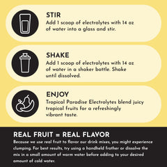 Just Ingredients Tropical Paradise Electrolytes powder pack dissolves easily for daily hydration
