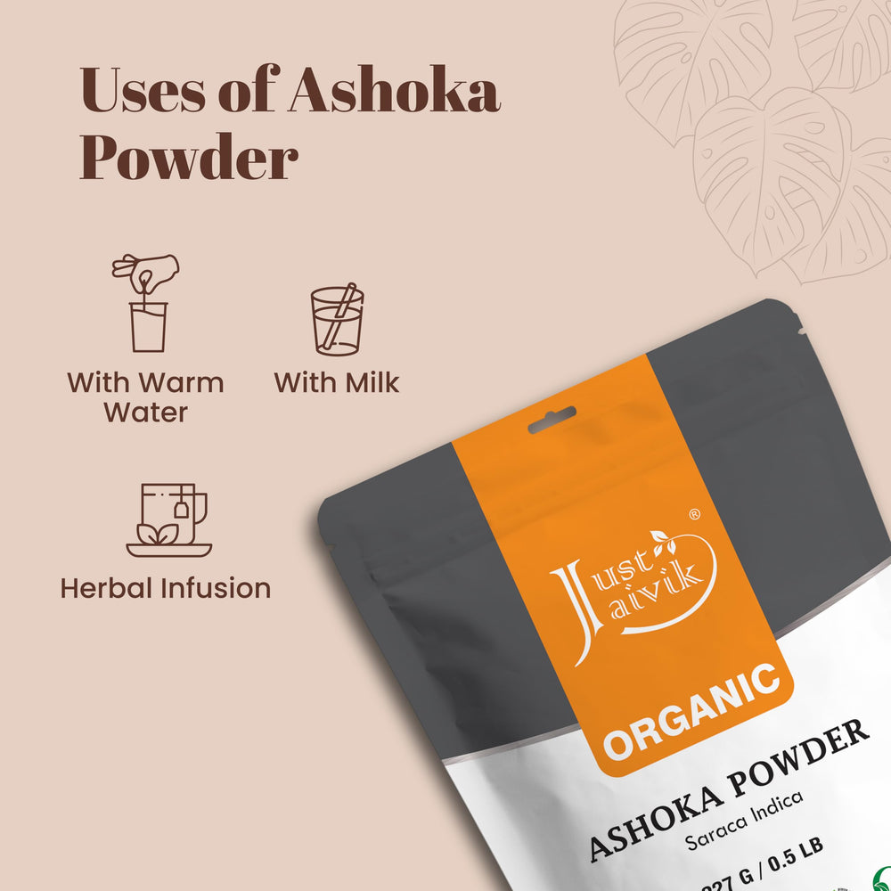 Just Jaivik Ashoka Bark Powder USDA organic seal signals quality and purity