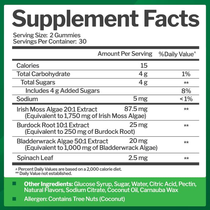 Just Nutrients Sea Moss 3000mg gummies pack-two image communicates long-term supply.