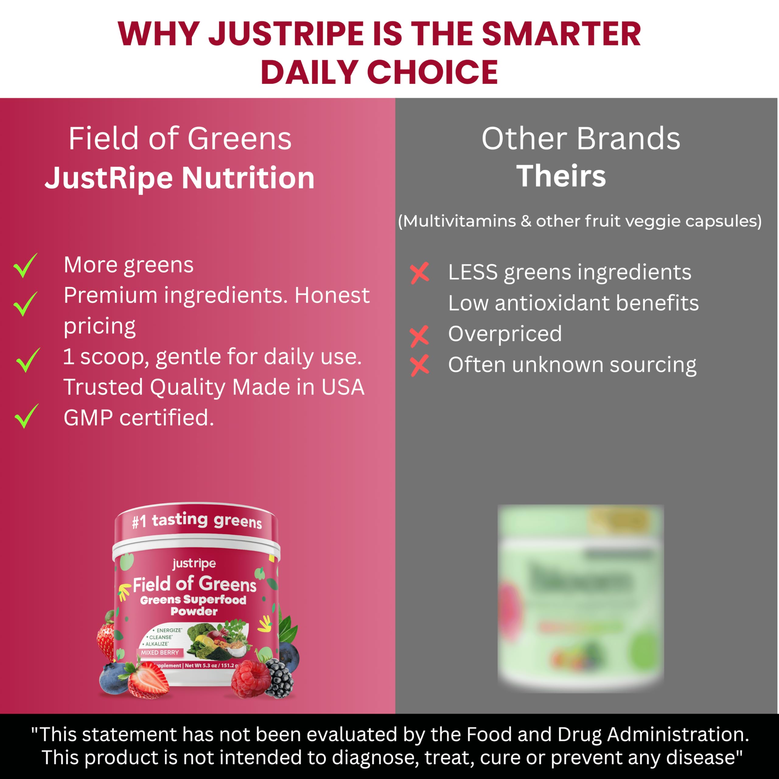 Just Ripe Field of Greens scoop-with-powder for easy measuring