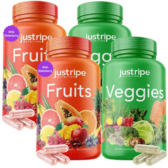 Just Ripe Nutrition fruit capsules bottle for convenient daily energy support.
