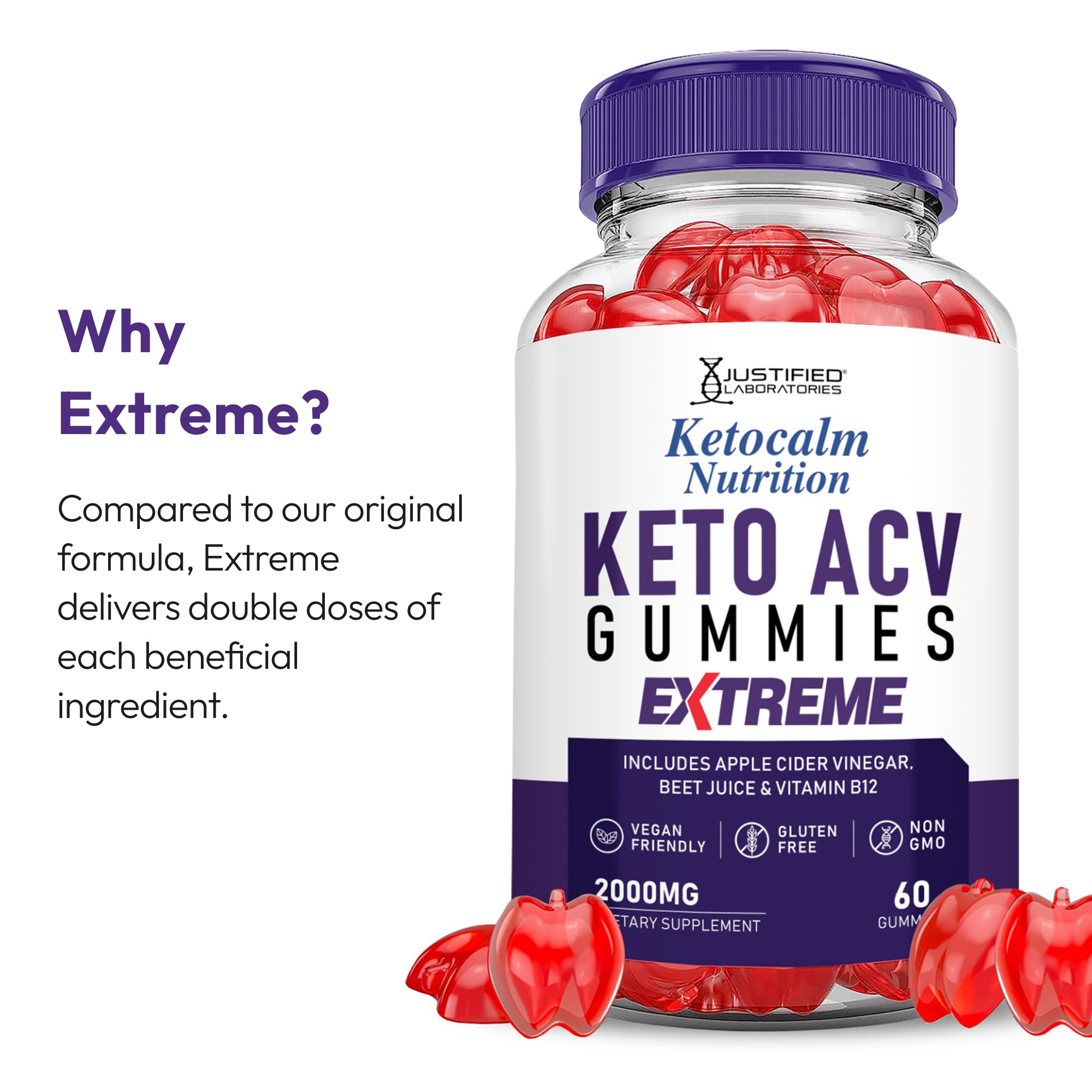Justified Ketocalm Vegano sin OGM para diversas dietas.