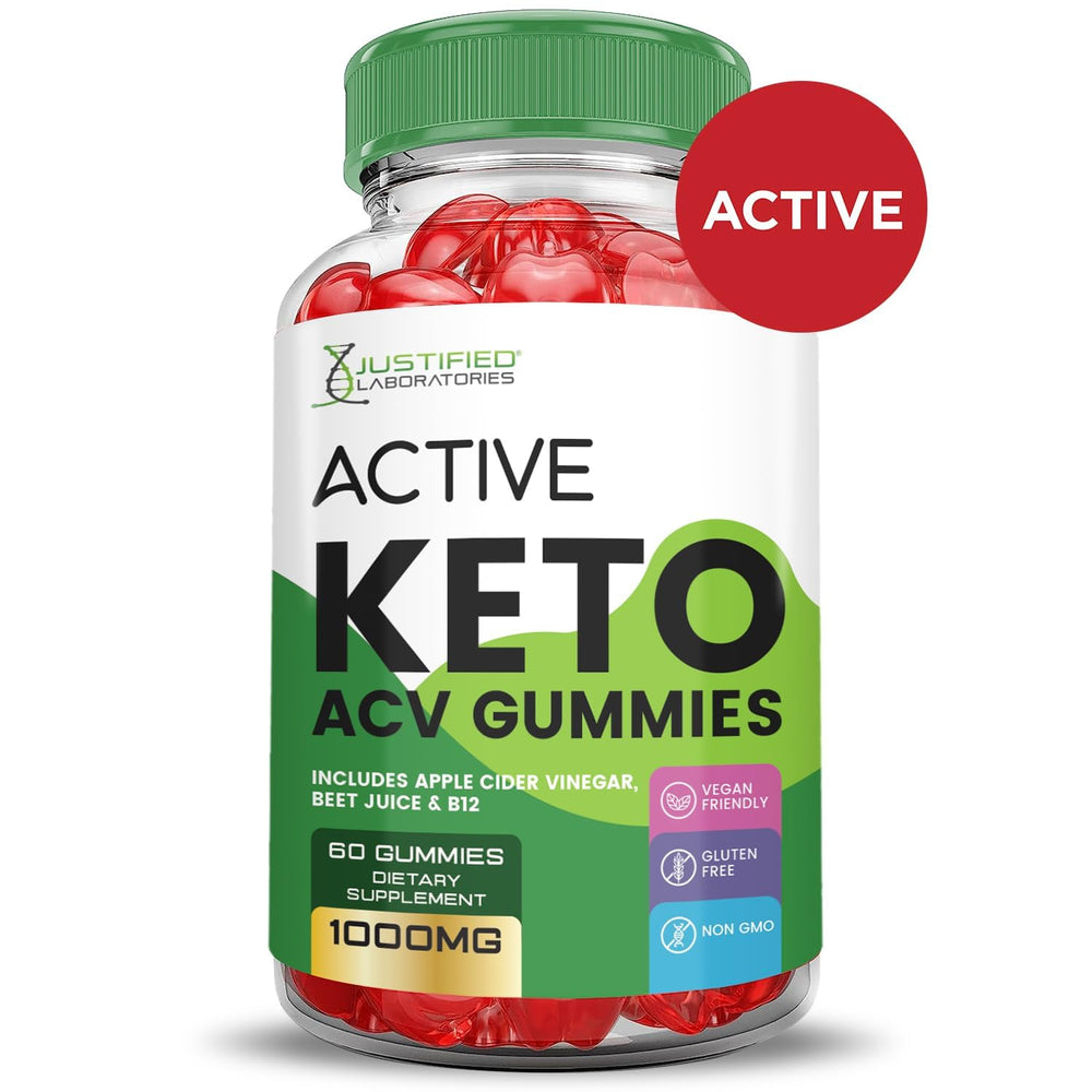 Justified Laboratories Active Keto ACV Gummies close-up showing chewy texture and fruity flavor