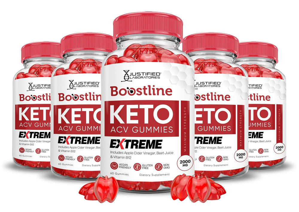 Justified Laboratories Boostline Keto ACV Gummies bottle for daily convenience and flavor.