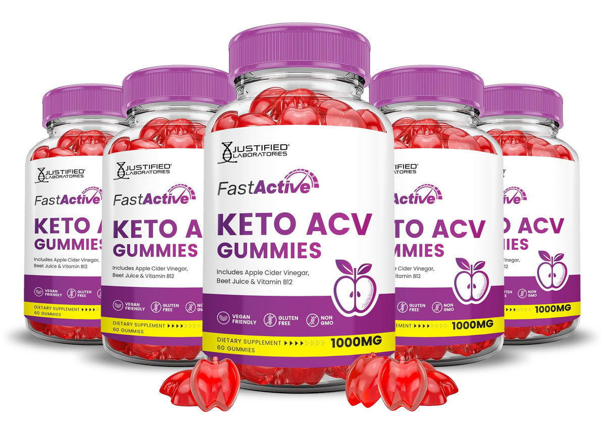 Justified Laboratories Fast Active Keto ACV Gummies bottle for convenient daily support on keto
